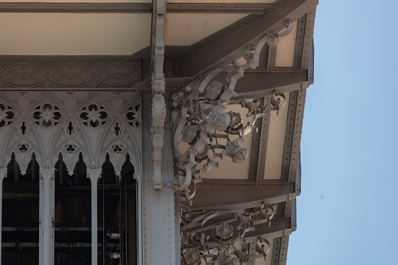 Iron detail of the Santa Justa Lift